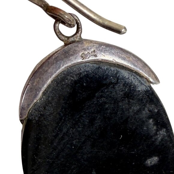 Bali Design Abalone Shell Dangle Earrings Sterling Silver 925 Oval - Picture 6 of 6